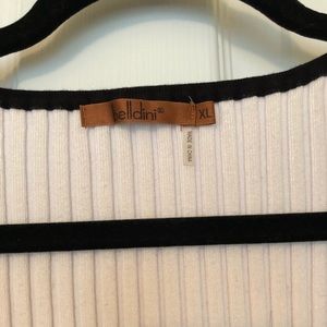 Belldini Tops - Beldini Sweater Tank White With Black Trim Belldini Tops - Beldini Sweater Tank White With Black Trim